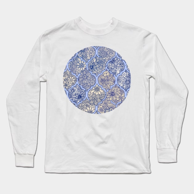 Moroccan Floral Lattice Arrangement - purple Long Sleeve T-Shirt by micklyn